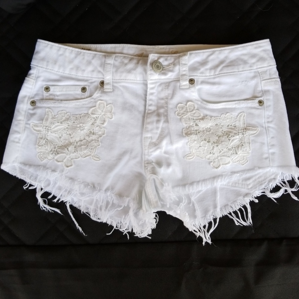 White Jean Shorts